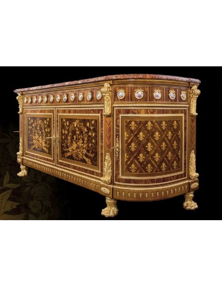 Breakfronts & China Cabinets High End Wooden Sideboard with Intricate Details from our furniture showpiece collection. 7327