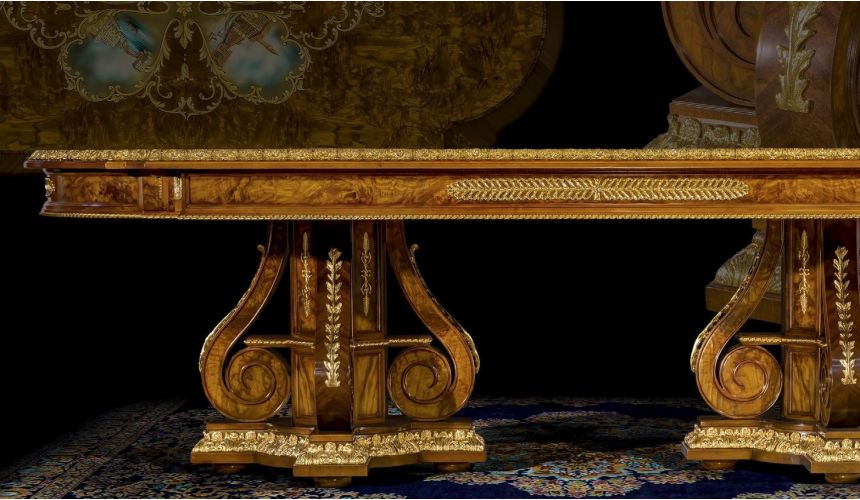 Dining Tables Dining Table with Detailed Images and Golden Patterns from our furniture showpiece collection. 7333