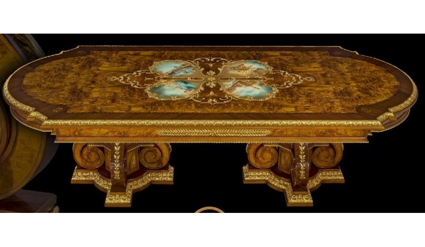 Dining Tables Dining Table with Detailed Images and Golden Patterns from our furniture showpiece collection. 7333