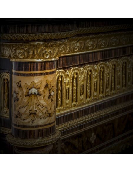 Breakfronts & China Cabinets Intricately Detailed Mahogany and Poplar Sideboard from our furniture showpiece collection. 7334