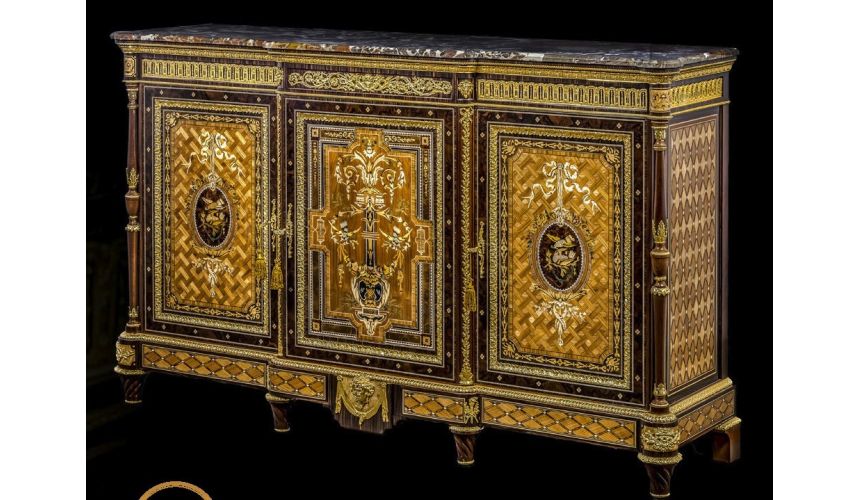 Breakfronts & China Cabinets Intricately Detailed Mahogany and Poplar Sideboard from our furniture showpiece collection. 7334