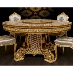Dining Tables Gorgeous Chocolate Gold Patterned Dining Table from our furniture showpiece collection. 7335