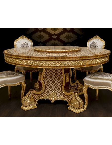 Gorgeous Chocolate Gold Patterned Dining Table from our furniture showpiece collection. 7335