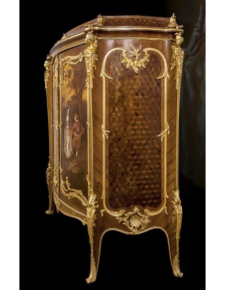 Breakfronts & China Cabinets High End Entrace Dresser with Painting from our furniture showpiece collection. 7338