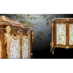 Breakfronts & China Cabinets Gorgeous In Bloom Entrace Dresser with Golden Details from our furniture showpiece collection. 7339 2