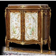 Breakfronts & China Cabinets Gorgeous In Bloom Entrace Dresser with Golden Details from our furniture showpiece collection. 7339