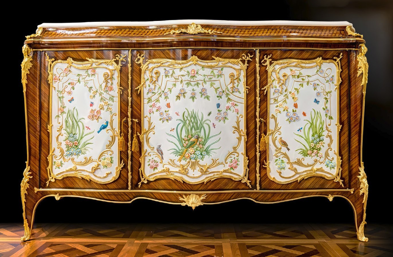 Breakfronts & China Cabinets Lovely Light Birds of Spring Entrace Dresser from our furniture showpiece collection. 7340