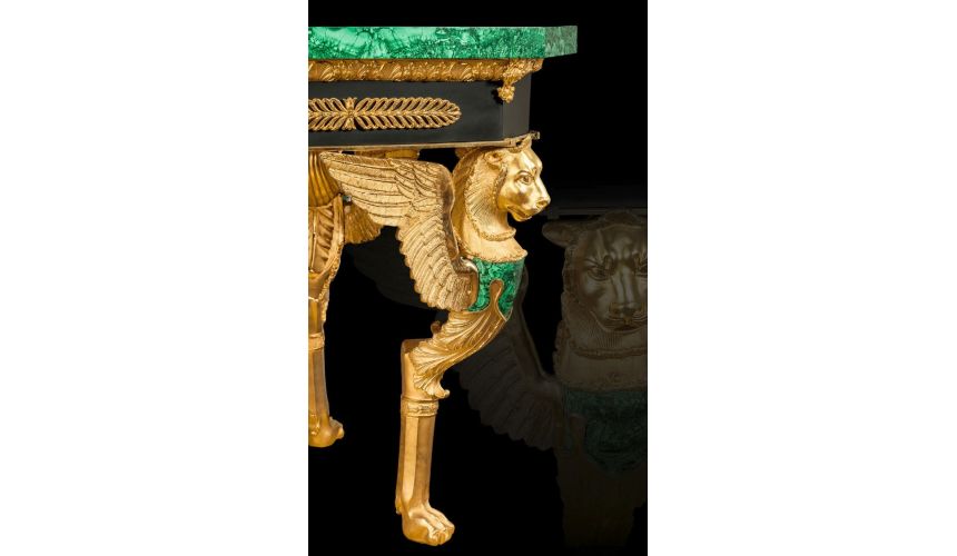 Dining Tables Gorgeous Emerald Empire Style Table from our furniture showpiece collection. 7343