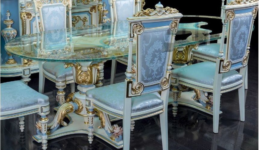 Dining Tables Elegantly Detailed Looking Glass Dining Table from our furniture showpiece collection. 7345