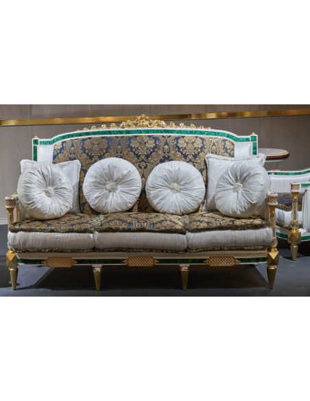 Luxuriously Detailed Sapphire and Golden Sofa from our furniture showpiece collection. 7362
