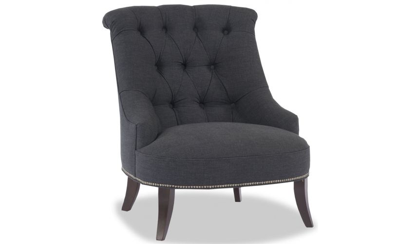 Modern Furniture Navy Tufted Accent Chair