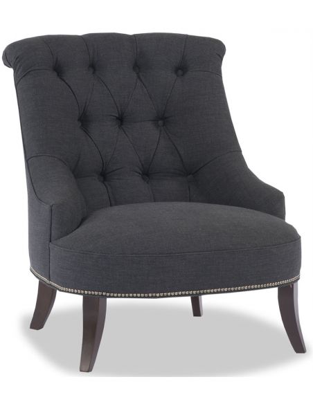 Navy Tufted Accent Chair