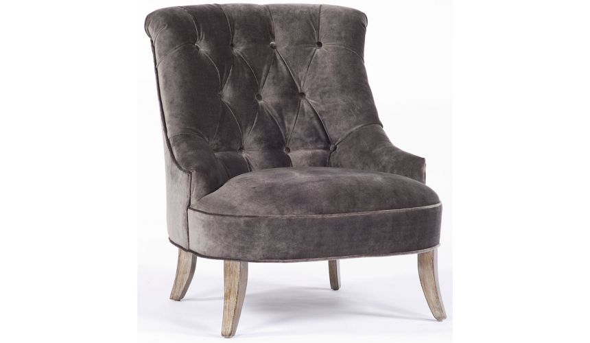 Modern Furniture Brown Tufted Microfiber Chair