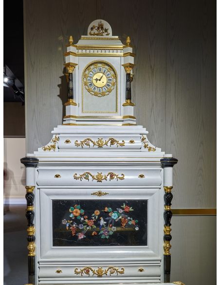 Breakfronts & China Cabinets Deluxe White and Black Cabinet with Tropical Detailing from our furniture showpiece collection. ...