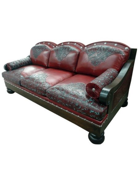 Western Furniture Deluxe Rose at Dusk Sofa from our handcrafted Wild West furniture collection. 7380