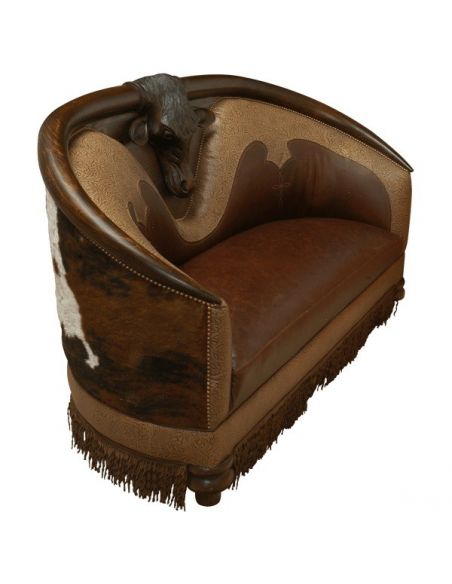 SETTEES, CHAISE, BENCHES High End Western Bull Sofa from our handcrafted Wild West furniture collection. 7383