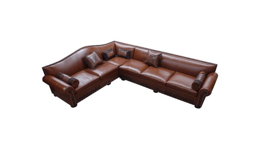 SECTIONALS - Leather & High End Upholstered Furniture Luxurious Deep Brown Ramon Sofa from our handcrafted Wild West furnitur...