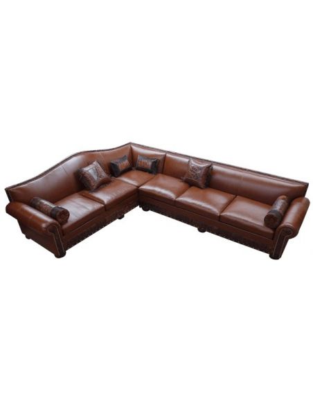 SECTIONALS - Leather & High End Upholstered Furniture Luxurious Deep Brown Ramon Sofa from our handcrafted Wild West furnitur...