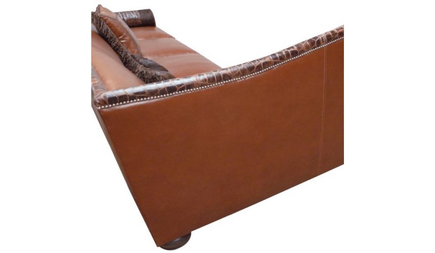 SECTIONALS - Leather & High End Upholstered Furniture Luxurious Deep Brown Ramon Sofa from our handcrafted Wild West furnitur...