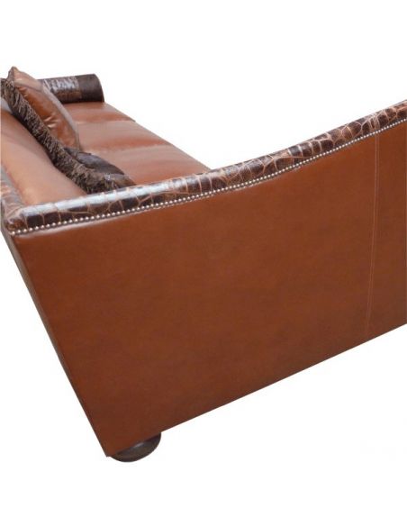 SECTIONALS - Leather & High End Upholstered Furniture Luxurious Deep Brown Ramon Sofa from our handcrafted Wild West furnitur...