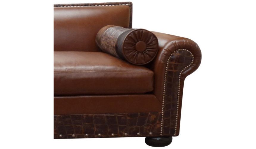 SECTIONALS - Leather & High End Upholstered Furniture Luxurious Deep Brown Ramon Sofa from our handcrafted Wild West furnitur...