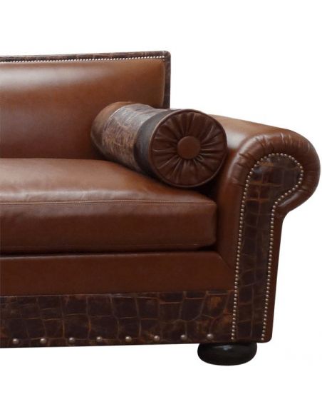SECTIONALS - Leather & High End Upholstered Furniture Luxurious Deep Brown Ramon Sofa from our handcrafted Wild West furnitur...