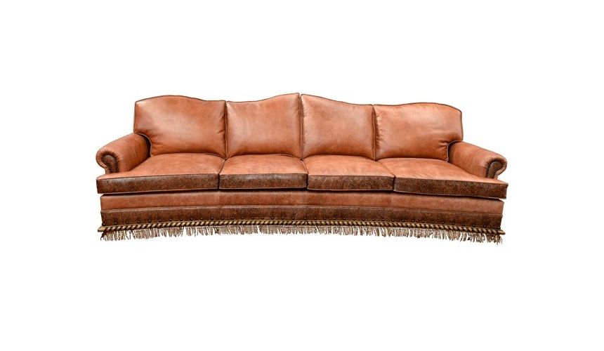 Rustic Orange Desert Sands Sofa, Leather Western Furniture