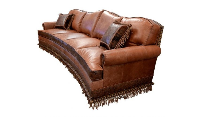 Western Furniture High End Rustic Orange Desert Sands Sofa from our handcrafted Wild West furniture collection. 7391