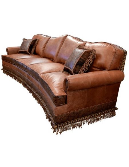 Western Furniture High End Rustic Orange Desert Sands Sofa from our handcrafted Wild West furniture collection. 7391