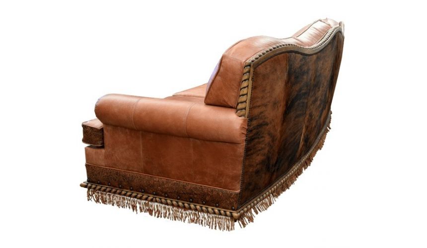 Rustic Orange Desert Sands Sofa, Rustic Leather Sofa Recliner