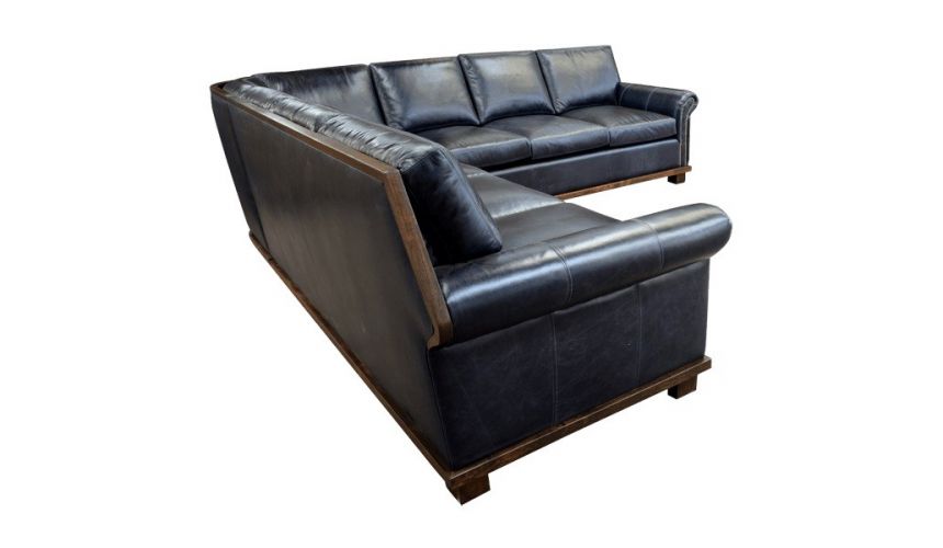 SECTIONALS - Leather & High End Upholstered Furniture High End Black Stallion Sofa from our handcrafted Wild West furniture c...