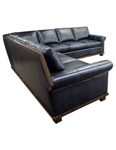 SECTIONALS - Leather & High End Upholstered Furniture High End Black Stallion Sofa from our handcrafted Wild West furniture c...
