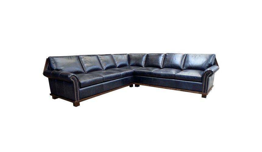 SECTIONALS - Leather & High End Upholstered Furniture High End Black Stallion Sofa from our handcrafted Wild West furniture c...