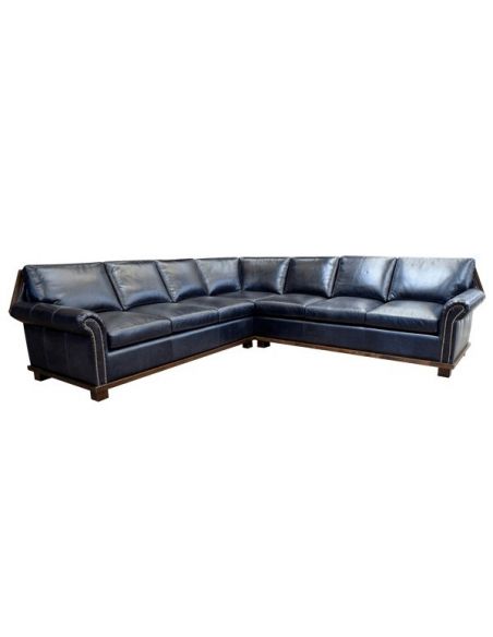 SECTIONALS - Leather & High End Upholstered Furniture High End Black Stallion Sofa from our handcrafted Wild West furniture c...