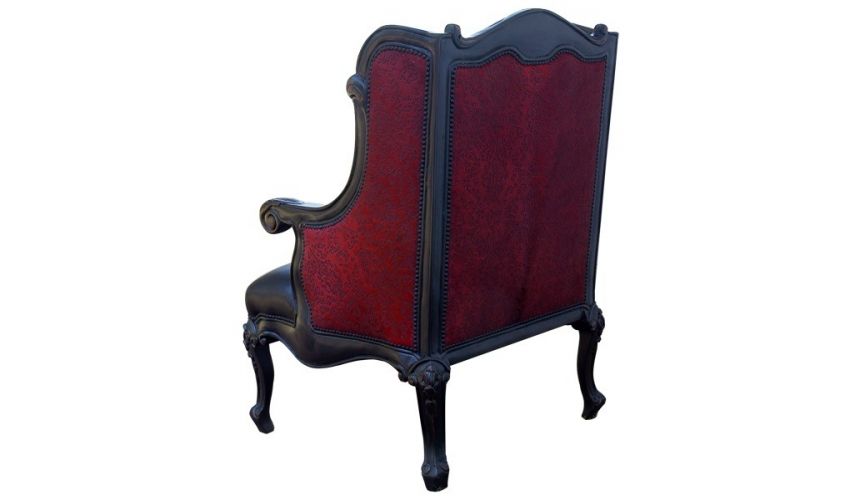 CHAIRS, Leather, Upholstered, Accent Elegant Western Nightfall Wingback Chair from our handcrafted Wild West furniture collec...