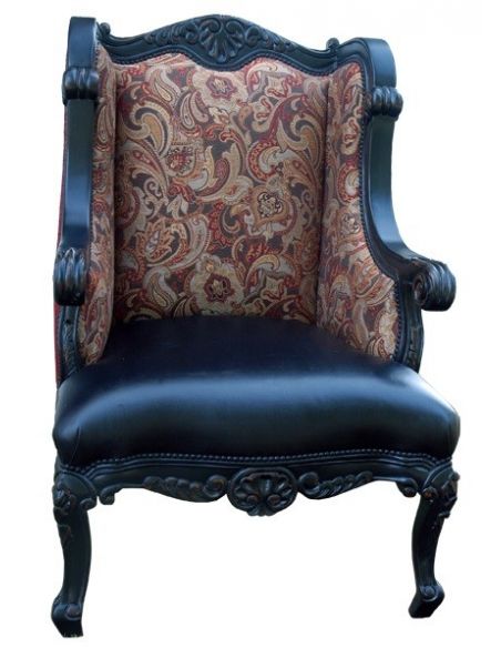 CHAIRS, Leather, Upholstered, Accent Elegant Western Nightfall Wingback Chair from our handcrafted Wild West furniture collec...