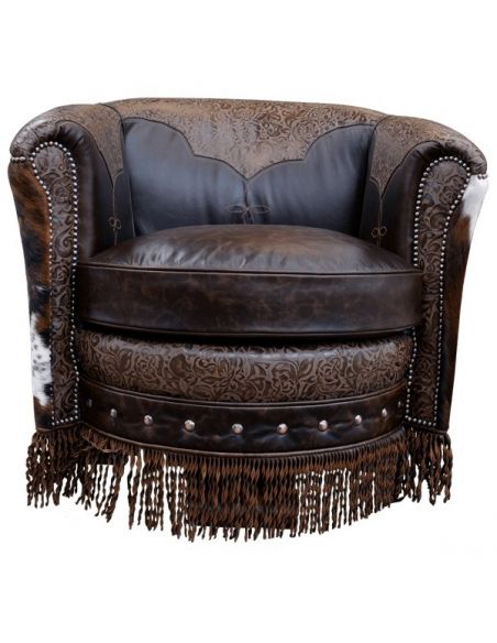 Luxe Western Styled Mocha Horseshoe Chair from our handcrafted Wild West furniture collection. 7397