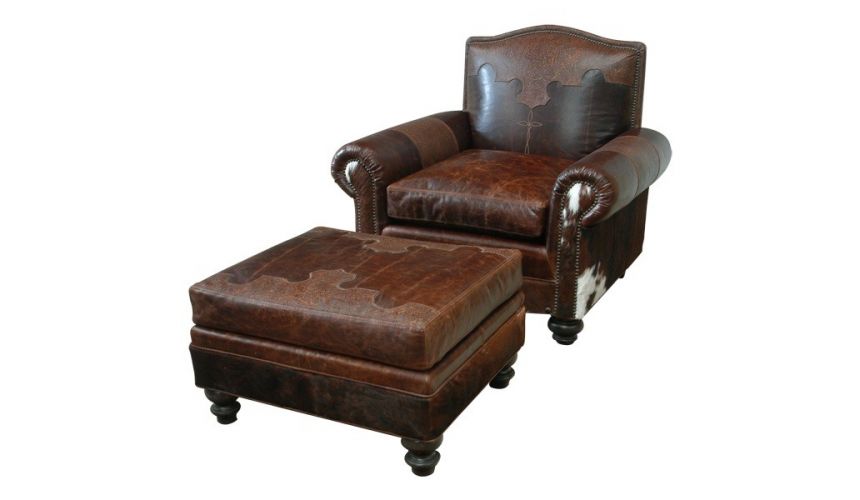 CHAIRS, Leather, Upholstered, Accent Acadia Armchair with Leather Upholstery from our handcrafted Wild West furniture collect...
