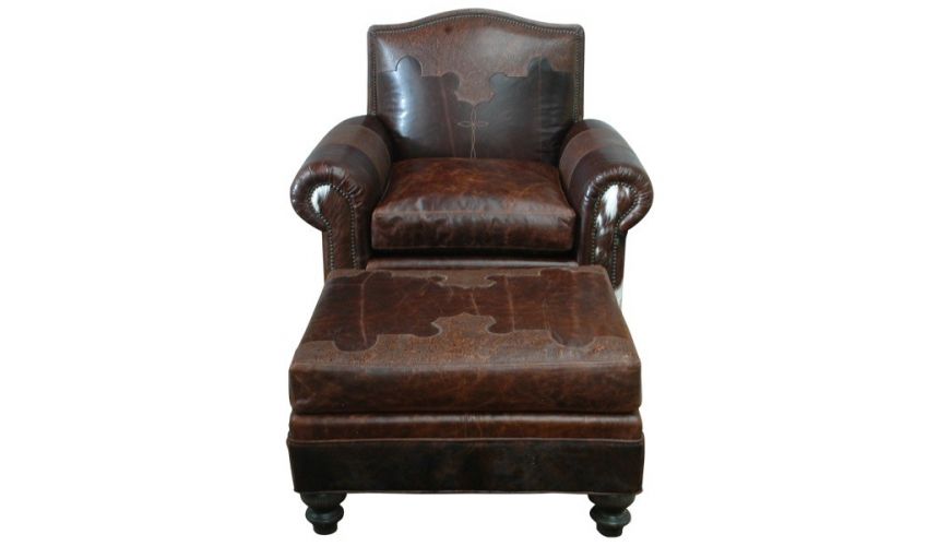 CHAIRS, Leather, Upholstered, Accent Acadia Armchair with Leather Upholstery from our handcrafted Wild West furniture collect...