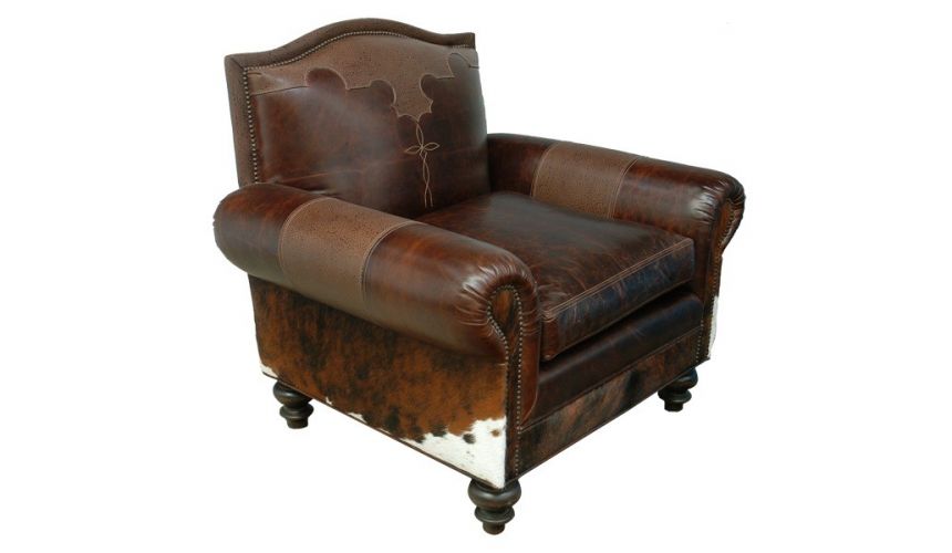 CHAIRS, Leather, Upholstered, Accent Acadia Armchair with Leather Upholstery from our handcrafted Wild West furniture collect...