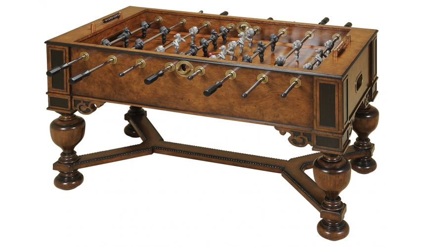 Decorative Accessories Napoleon Brown and Antique Aubergine Finished Foosball Table, Monkey & Lion Players