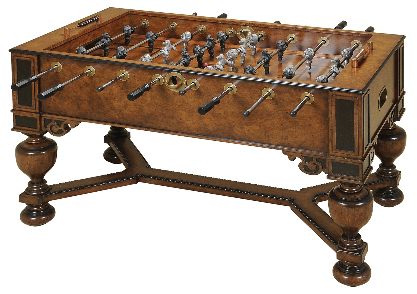 Decorative Accessories Napoleon Brown and Antique Aubergine Finished Foosball Table, Monkey & Lion Players