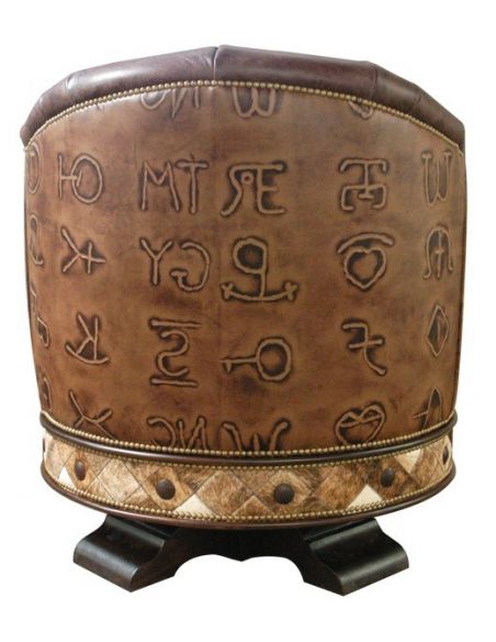 CHAIRS, Leather, Upholstered, Accent Gorgeously Detailed Rustic Leather Chair from our handcrafted Wild West furniture collec...