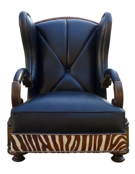 CHAIRS, Leather, Upholstered, Accent Deluxe La Kesara Kingdom Armchair from our handcrafted Wild West furniture collection. 7405