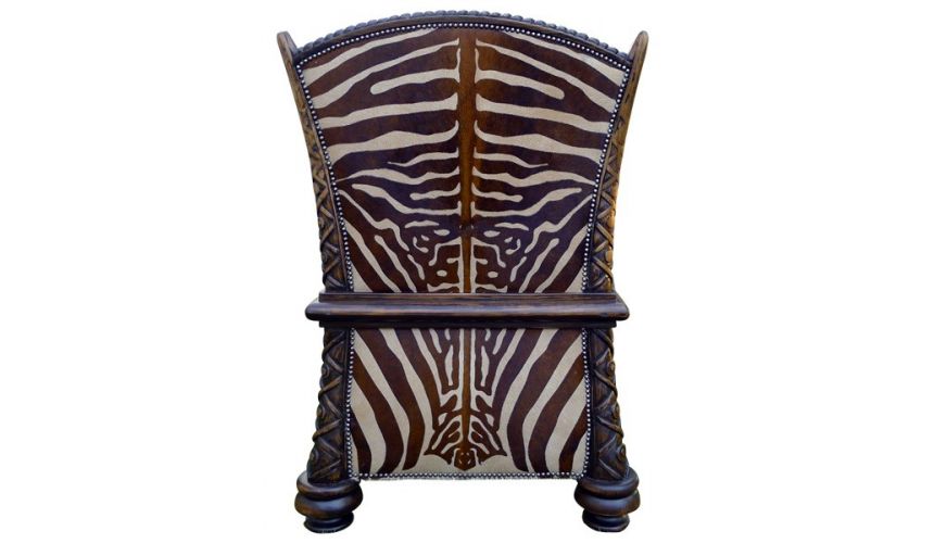 CHAIRS, Leather, Upholstered, Accent Deluxe La Kesara Kingdom Armchair from our handcrafted Wild West furniture collection. 7405