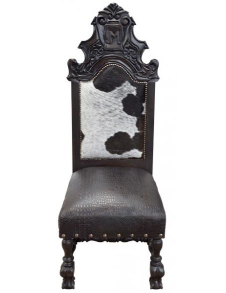 Elegant Black and White Western Dining Chair from our handcrafted Wild West furniture collection. 7408