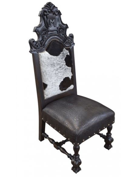 Dining Chairs Elegant Black and White Western Dining Chair from our handcrafted Wild West furniture collection. 7408