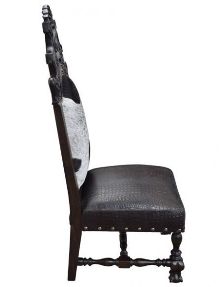 Dining Chairs Elegant Black and White Western Dining Chair from our handcrafted Wild West furniture collection. 7408