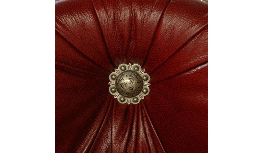 CHAIRS, Leather, Upholstered, Accent Luxurious Fringe Dripping Red Chair from our handcrafted Wild West furniture collection....