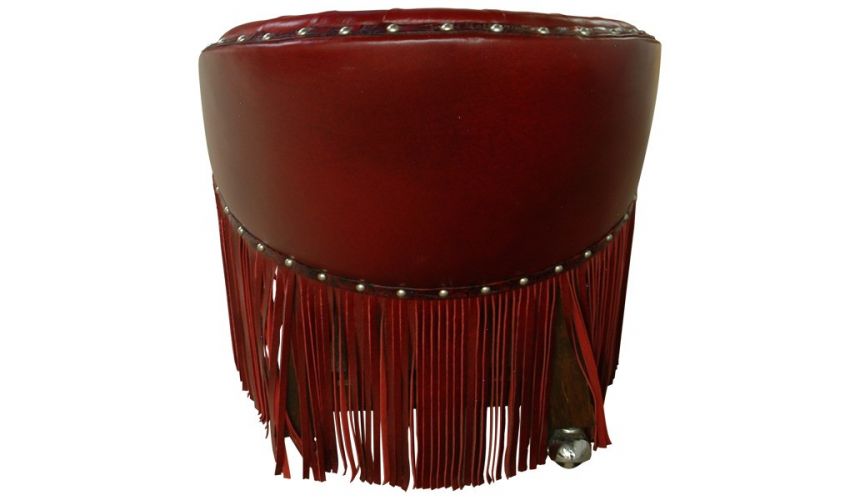 CHAIRS, Leather, Upholstered, Accent Luxurious Fringe Dripping Red Chair from our handcrafted Wild West furniture collection....